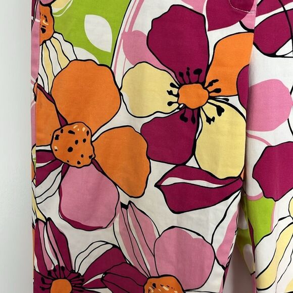 David Paul VTG Bright & Beautiful Floral Pants Sz 10 Cotton /Spandex - Picture 3 of 8